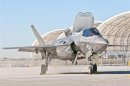 Handout photo of third Marine Aircraft Wing's first F-35B arrives on the Marine Corps Air Station Yuma flightline