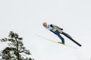 Severin Freund of Germany competes in the FIS Ski Jumping World Cup Flying Hill individual competition in Vikersund, Norway, Sunday Feb. 15, 2015. (AP Photo / Vegard Wivestad Grott, NTB scanpix) NORWAY OUT