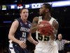 Brigham Young's Brock Zylstra (13) defends Baylor's Pierre Jackson (55) during the first half of an NIT semifinal basketball game Tuesday, April 2, 2013, in New York. (AP Photo/Frank Franklin)