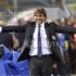 Juventus' coach Conte celebrates after winning the Italian Serie A title at the end of the match against Cagliari in Trieste