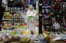 FILE - In this April 9, 2009 file photo, a skeletal figure representing the folk saint known in Mexico as 