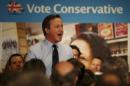 Britiain's Prime Minister David Cameron, gives a speech during an election campaign visit to the Institute of Chartered Accountants in London, England