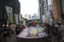 Pro-democracy protesters march in the streets of Hong Kong