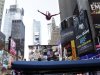 Gymnast Alaina Williams performs on a trampoline in New York's Times Square during U.S. Olympic Team festivities, Wednesday, April 18, 2012. The event marks 100 days until the London Olympics. (AP Photo/Bebeto Matthews)