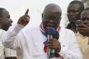 NPP leader Akufo-Addo speaks during a meeting to contest presidential election results, at Kwame Nkrumah Circle in Accra