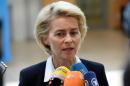 German Defence minister Ursula von der Leyen answers journalists' questions in Brussels, on June 24, 2015