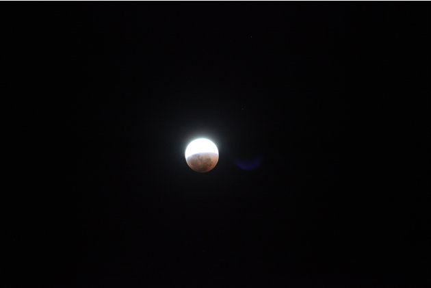 A lunar eclipse in progress in  Harare, Zimbabwe Wednesday, June, 15, 2011. A total lunar eclipse occurred in some parts of Africa, Asia, Middle East and Western Australia.  The 100 minute period of t