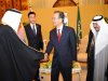 In this photo released by Saudi Press Agency, Chinese Premier Wen Jiabao, center, is welcomed by an unidentified Saudi official, left, as Saudi crown prince Nayef bin Abdel-Aziz, right, looks on prior their meeting in Riyadh, Saudi Arabia, Saturday, Jan. 14, 2012. China's premier visits Saudi Arabia as part of six-day Mideast trip that also takes him to the United Arab Emirates and Qatar. The visit to the region runs from Jan. 14-19. Wen Jiabao is slated to discuss the Arab Spring uprising and talks are likely to also focus on the latest U.S. sanctions on Iran, a major oil exporter to China. (AP Photo/HO) EDITORIAL USE ONLY, NO SALES