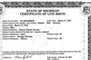 The birth certificate of Repbulican presidential hopefull Mitt Romney is pictured in this undated handout photo