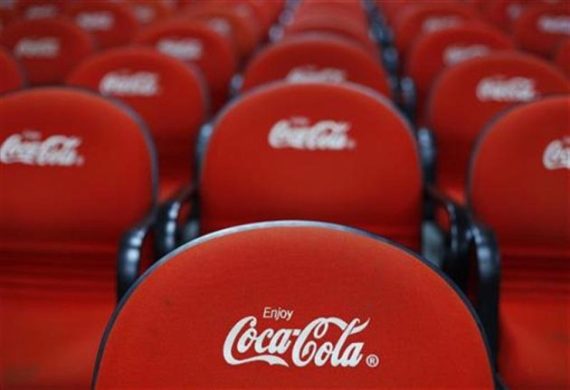 Chairs with the Coca-Cola logo are pictured in a conference room during a media tour at PT Coca-Cola Amatil Indonesia&#39;s factory in Cibitung