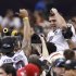 Baltimore Ravens' NVP quarterback Flacco celebrates victory in Super Bowl XLVII in New Orleans