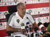 Morocco's national soccer team coach Eric Gerets of Belgium speaks at a news conference before their friendly soccer match against Guinea