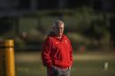 Wales Rugby coach Warren Gatland attends a team training session on June 12, 2014 in Durban