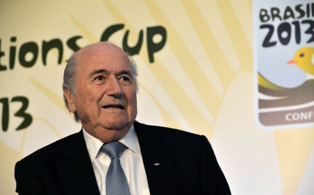 O presidente da Fifa, o suíço Joseph Blatter, em entrevista coletiva no Rio de Janeiro