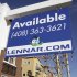This Jan. 6, 2012 photo, shows an availability sign for a  Lennar home in San Jose, Calif. Lennar Corp.'s fiscal fourth-quarter net income dropped 5 percent, partly on higher expenses, but revenue rose as the homebuilder delivered more homes. (AP Photo/Paul Sakuma)