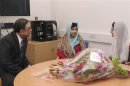 Pakistan's President Zardari meets with schoolgirl Yousufzai during his visit to the Queen Elizabeth Hospital in Birmingham