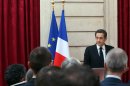 French President Nicolas Sarkozy delivers a speech to magistrates and policemen who took part in the investigations in the shooting of seven persons and the siege of the gunman Mohamed Merah in Toulouse, at the Elysee palace in Paris, Tuesday, March, 27, 2012. Al-Jazeera has received video footage that appears to show the deadly attacks on soldiers and a Jewish school in southwestern France, including the cries of the victims and the voice of the perpetrator. French President Nicolas Sarkozy said it should not be broadcast.(AP Photo/Kenzo Tribouillard, Pool)