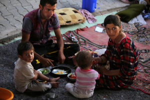 A displaced Iraqi family from the Yazidi community &hellip;