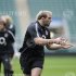 England's Joe Marler releases the ball during a training session at Twickenham stadium in London