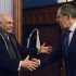 Russian Foreign Minister Sergey Lavrov, right, welcomes his Egyptian counterpart Mohamed Kamel Amr prior to a meeting in Moscow on Friday, Dec. 28, 2012. (AP photo)