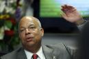 U.S. Secretary of Homeland Security Jeh Johnson speaks at the second day of Reuters CyberSecurity Summit in Washington
