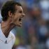 Murray of Britain reacts during his men's singles quarterfinals match against Cilic of Croatia at the U.S. Open tennis tournament in New York