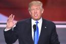 Presumptive Republican presidential candidate Donald Trump speaks at the Republican National Convention in Cleveland, Ohio, on July 18, 2016