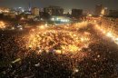 A general view of anti-Mursi protesters gathering at Tahrir Square in Cairo