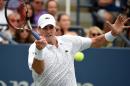 John Isner of the US plays against Philipp Kohlschreiber of Germany during their 2014 US Open men's singles match on August 30, 2014 in New York