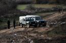 Border police stand guard on the Bulgarian border with Turkey, near the village of Golyam Dervent on November 28, 2013