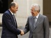 Italian PM Monti shakes hands with his Slovenian counterpart Jansa in Rome