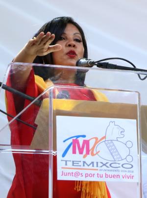 Newly elected mayor Gisela Mota speaks during her installation&nbsp;&hellip;