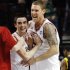 Indiana forward Will Sheehey, left, celebrates with Derek Elston after defeating Virginia Commonwealth 63-61 in their NCAA tournament third-round college basketball game in Portland, Ore., Saturday, March 17, 2012. (AP Photo/Don Ryan)