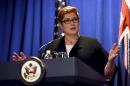 Australian Defense Minister Marise Payne speaks during a joint press availability at the 2015 Australia-U.S. Ministerial (AUSMIN) consultations in Boston