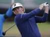 Brandt Snedeker of the United States plays a shot off the 18th tee at Royal Lytham & St Annes golf club during the first round of the British Open Golf Championship, Lytham St Annes, England, Thursday, July 19, 2012. (AP Photo/Tim Hales)