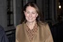 Carole Middleton leaves the King Edward VII hospital where her daughter Catherine, Duchess of Cambridge is being treated in London