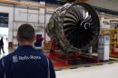 FILE PHOTO - Rolls Royce Trent XWB engines, designed specifically for the Airbus A350 family of aircraft, are seen on the assembly line at the Rolls Royce factory in Derby