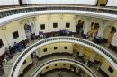 Anti-abortion advocates wait for seat in gallery of House of Representatives as they prepare to meet and vote on legislation restricting abortion rights in Austin