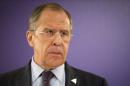 Russian Foreign Minister Sergei Lavrov holds a press conference in The Hague on March 24, 2014 on the sidelines of the Nuclear Security Summit (NSS)