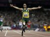 FILE - In this Saturday, Sept. 8, 2012 file photo, South Africa's Oscar Pistorius wins gold in the men's 400-meter T44 final at the 2012 Paralympics, in London. Pistorius has been arrested after a 30-year-old woman was shot dead at his home in South Africa, early Thursday, Feb. 14, 2013. (AP Photo/Kirsty Wigglesworth, File)