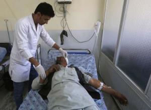 An Afghan man receives treatment at a hospital after&nbsp;&hellip;