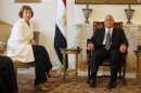 Egypt's interim President Mansour meets with EU foreign policy chief Ashton in Cairo