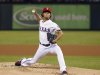 Texas Rangers pitcher Darvish throws against the Baltimore Orioles in the first inning of their MLB American League Wild Card playoff baseball game in Arlington, Texas