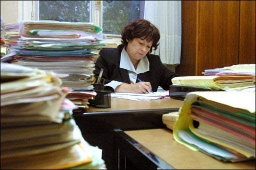 La juge Marie-Odile Bertella-Geffroy, en septembre 2001 au palais de justice de Paris