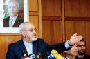 Iranian Minister of Foreign Affairs Mohammad Javad Zarif speaks to journalists in Beirut on January 12, 2014