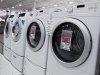 Washers and dryers are seen on display at a store in New York
