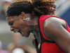 Serena Williams reacts during her match against Victoria Azarenka of Belarus during the U.S. Open tennis tournament in New York, Saturday, Sept. 3, 2011. (AP Photo/Mike Groll)