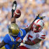 Nebraska cornerback Braylon Heard, right, breaks up a pass intended for UCLA wide receiver Devin Lucien during the first half of their NCAA college football game, Saturday, Sept. 8, 2012, in Pasadena, Calif. (AP Photo/Mark J. Terrill)