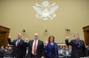 State Department officials are sworn in at a congressional hearing on Oct. 10, before testifying on the security situation leading up to the Sept. 11 attack in Benghazi, Libya.