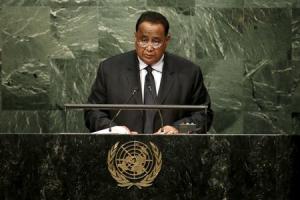 Ibrahim Ghandour, Foreign Minister of Sudan addresses attendees during the 70th session of the United Nations General Assembly at U.N. Headquarters in New York